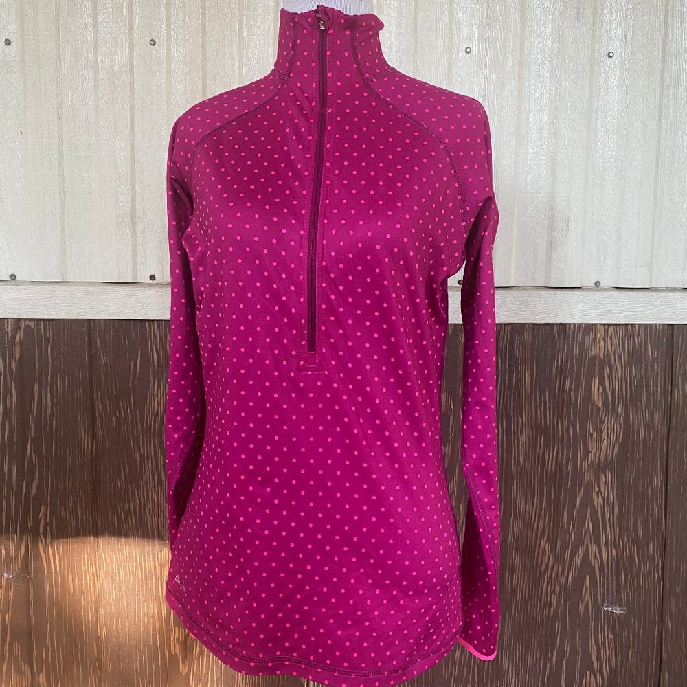 Nike Pro full zip polkadot pullover fleece top M